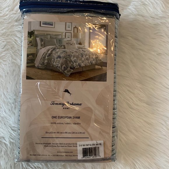 Tommy Bahama Home Raw Coast Cotton European Shams Bedding 2pc - Picture 3 of 8